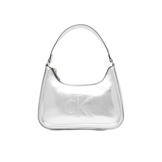 Torebka Calvin Klein Bold Ck Metallic Shoulder Bag LV04F3332G Srebrny ze sklepu eobuwie.pl w kategorii Torebki damskie - zdjęcie 187352217