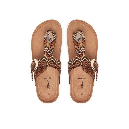 Japonki s.Oliver 5-27108-44 Brązowy ze sklepu eobuwie.pl w kategorii Klapki damskie - zdjęcie 187352269