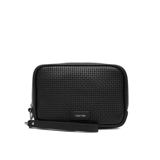 Saszetka Calvin Klein Embossed Woven Zip Pouch LV04D1111G Czarny ze sklepu eobuwie.pl w kategorii Saszetki - zdjęcie 187352305