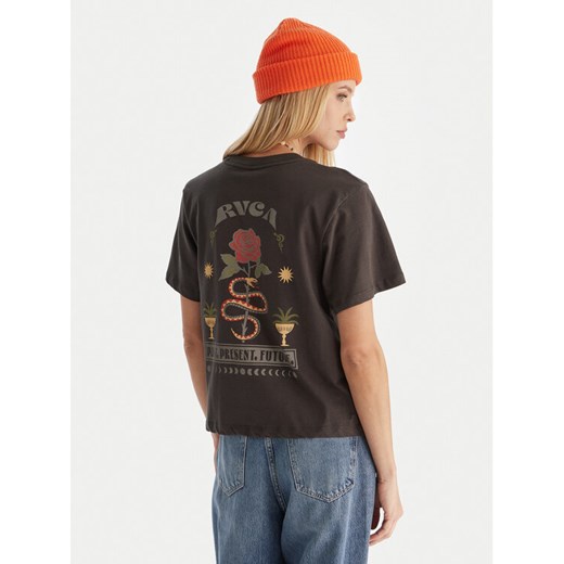 RVCA T-Shirt EVJZT00166 Czarny Regular Fit ze sklepu MODIVO w kategorii Bluzki damskie - zdjęcie 187352836