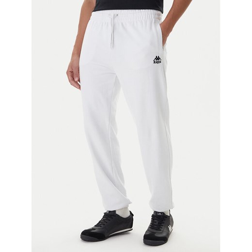 Kappa Spodnie dresowe Gothenburg 331U7EW Biały Regular Fit ze sklepu MODIVO w kategorii Spodnie męskie - zdjęcie 187352849