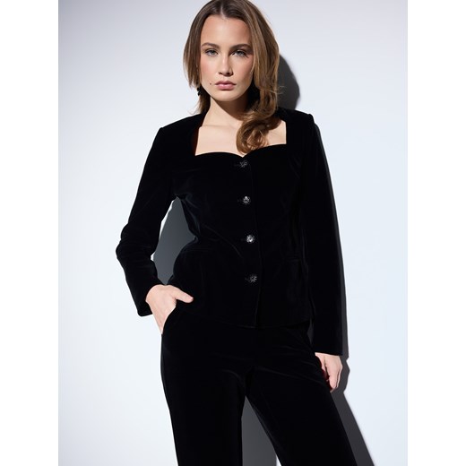 Mohito - Welurowa marynarka - czarny ze sklepu Mohito w kategorii Marynarki damskie - zdjęcie 187353048
