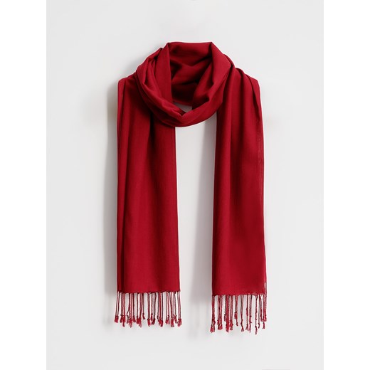 Mohito - Bordowy szalik z wiskozy - kasztanowy ze sklepu Mohito w kategorii Szaliki i chusty damskie - zdjęcie 187353229