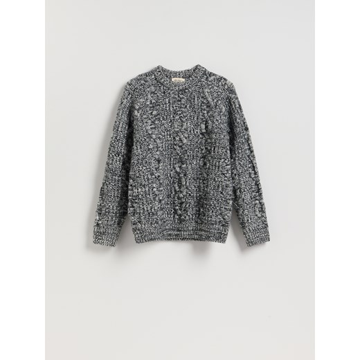 Reserved - Wełniany sweter o warkoczowym splocie - wielobarwny ze sklepu Reserved w kategorii Swetry męskie - zdjęcie 187353479