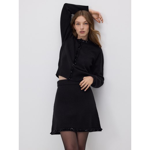 Reserved - Spódnica z cekinami - czarny ze sklepu Reserved w kategorii Spódnice - zdjęcie 187353648