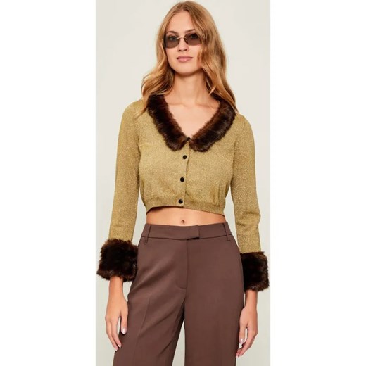 Pinko Kardigan 2w1 BLUE LAGOON | Cropped Fit ze sklepu Gomez Fashion Store w kategorii Swetry damskie - zdjęcie 187353925