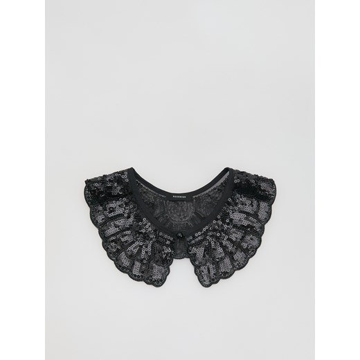 Reserved - Zapinany kołnierz z cekinami - czarny ze sklepu Reserved w kategorii Dodatki damskie - zdjęcie 187354878