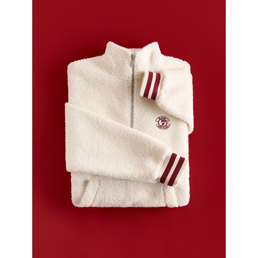 Reserved - Polarowa bluza ze stójką - złamana biel ze sklepu Reserved w kategorii Bluzy męskie - zdjęcie 187354988