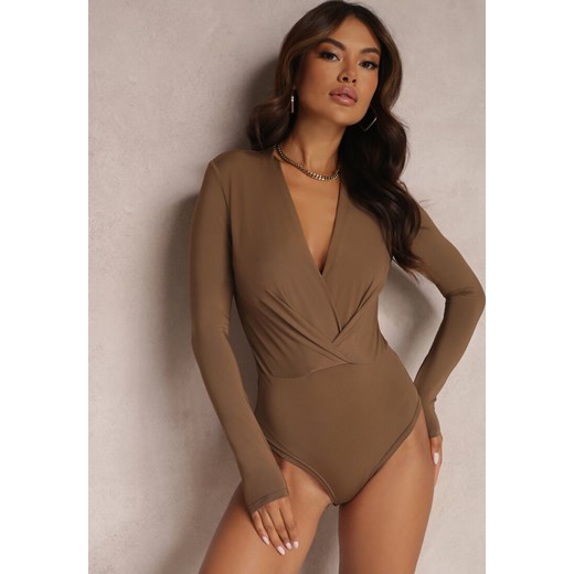 Brązowe Body Wintersong ze sklepu renee.pl w kategorii Body damskie - zdjęcie 187355009