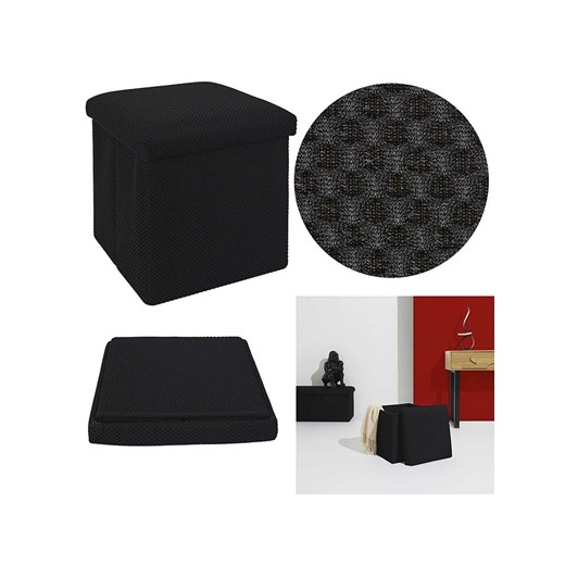 Rétro Chic Hocker &quot;Atome&quot; w kolorze czarnym ze schowkiem - 38 x 38 x 38 cm ze sklepu Limango Polska w kategorii Pufy i siedziska - zdjęcie 187355308
