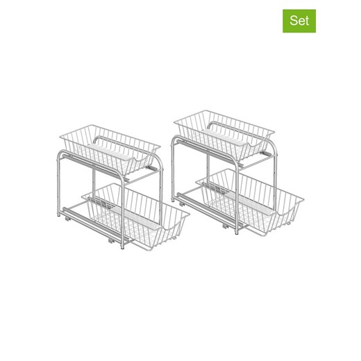 Songmics Regały kuchenne (2 szt.) w kolorze srebrnym - 35,8 x 27,2 x 21,6 cm ze sklepu Limango Polska w kategorii Regały i witryny - zdjęcie 187355788