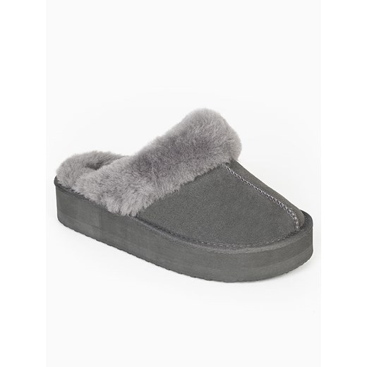 Gooce Wełniane kapcie &quot;Emeline&quot; w kolorze szarym ze sklepu Limango Polska w kategorii Kapcie damskie - zdjęcie 187357148