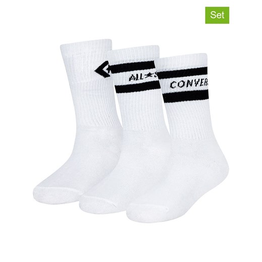 Converse Skarpety (3 pary) w kolorze białym ze sklepu Limango Polska w kategorii Skarpetki dziecięce - zdjęcie 187357188