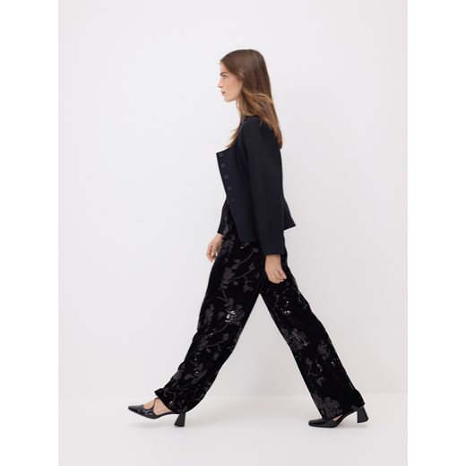 Reserved - Spodnie z cekinami - czarny ze sklepu Reserved w kategorii Spodnie damskie - zdjęcie 187357986
