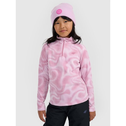 Dziewczęca bluza termiczna polarowa 4F 4FJRAW25UFLEF071 - różowa ze sklepu Sportstylestory.com w kategorii Bluzy dziewczęce - zdjęcie 187358726