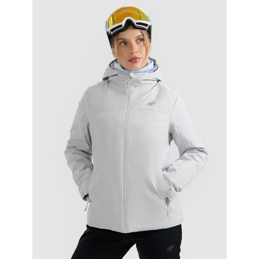 Damska kurtka narciarska 4F 4FWAW25TTJAF0807 - szara ze sklepu Sportstylestory.com w kategorii Kurtki damskie - zdjęcie 187358746
