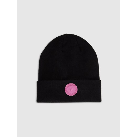 Dziewczęca czapka zimowa 4F 4FJRAW25ACAPF0749 - czarna ze sklepu Sportstylestory.com w kategorii Czapki dziecięce - zdjęcie 187358785