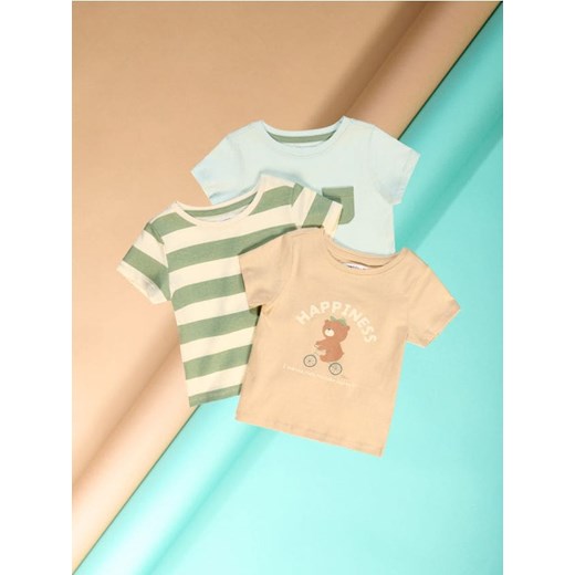 Sinsay - Koszulki 3 pack - kremowy ze sklepu Sinsay w kategorii Odzież dla niemowląt - zdjęcie 187358969
