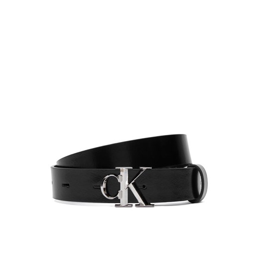 Calvin Klein Pasek Damski Facet Ck Buckle Shiny Strap 25Mm LV04F7080G Czarny ze sklepu MODIVO w kategorii Paski damskie - zdjęcie 187359358