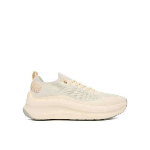 Calvin Klein Sneakersy Chunky Runner Lace Up Sock Knit YW0YW02033 Écru ze sklepu MODIVO w kategorii Buty sportowe damskie - zdjęcie 187359419