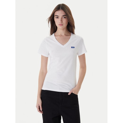 Hugo T-Shirt Classic 50513667 Biały Regular Fit ze sklepu MODIVO w kategorii Bluzki damskie - zdjęcie 187359487