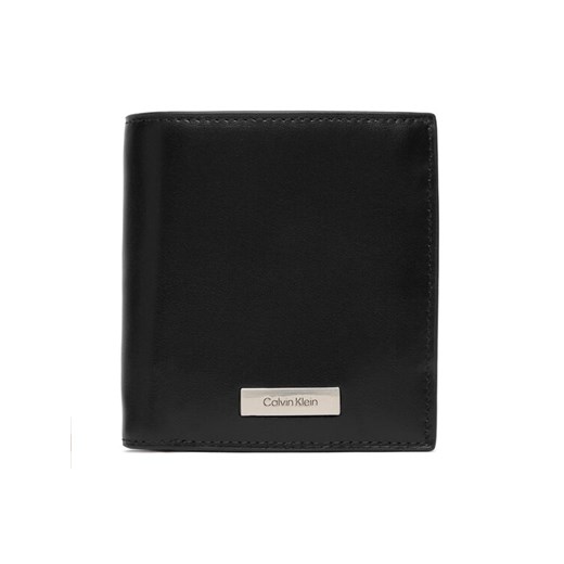 Calvin Klein Portfel Plaque Slim Trifold W Coin + Car LV04D1137G Czarny ze sklepu MODIVO w kategorii Portfele męskie - zdjęcie 187359606