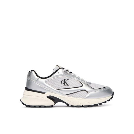 Calvin Klein Sneakersy Hike Runner Laceup Mesh Mix Met YM0YM01402 Srebrny ze sklepu MODIVO w kategorii Buty sportowe męskie - zdjęcie 187359635