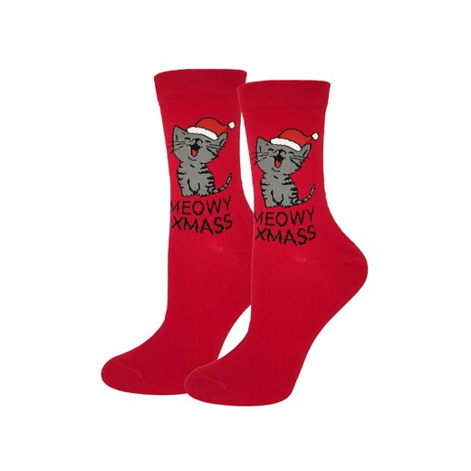 Marilyn skarpetki damskie świąteczne czerwone Meowy Xmass, Kolor czerwony, Rozmiar 36-40, Marilyn ze sklepu Primodo w kategorii Skarpetki damskie - zdjęcie 187360757