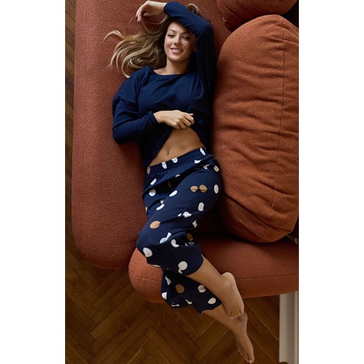 Mefemi bawełniana piżama damska 7/8 Oceane, Kolor granatowy, Rozmiar S, Mefemi ze sklepu Primodo w kategorii Piżamy damskie - zdjęcie 187360759