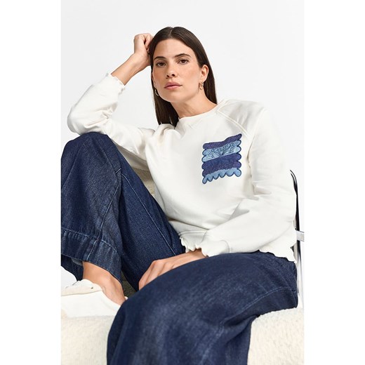 Rich &amp; Royal Bluza w kolorze białym Rich & Royal XL okazyjna cena Limango Polska