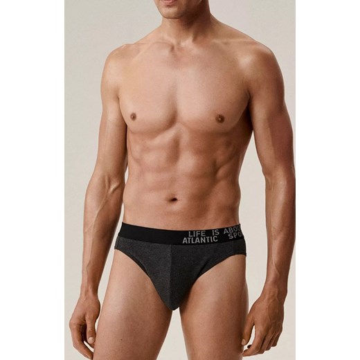 Atlantic 3-pack slipy męskie sport 3MP-209-SZMC/CEMC/BRM, Kolor brązowo-szary, Rozmiar M, ATLANTIC ze sklepu Intymna w kategorii Majtki męskie - zdjęcie 187361216