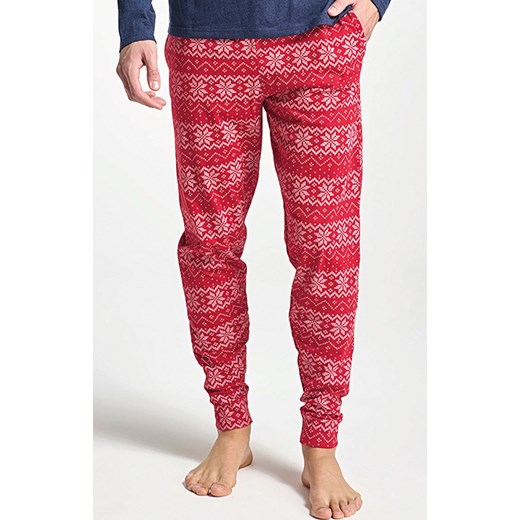 Męska piżama świąteczna z nadrukiem granatowa ALBANO, Kolor granatowo-czerwony, Rozmiar 2XL, Sorbetto ze sklepu Intymna w kategorii Piżamy męskie - zdjęcie 187361286