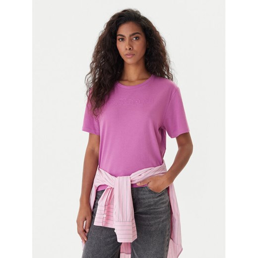 Kappa T-Shirt Frega 351M1KW Fioletowy Regular Fit ze sklepu MODIVO w kategorii Bluzki damskie - zdjęcie 187362636