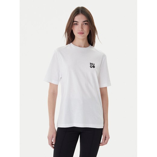 Hugo T-Shirt Dashire_4 50489198 Biały Regular Fit ze sklepu MODIVO w kategorii Bluzki damskie - zdjęcie 187362676