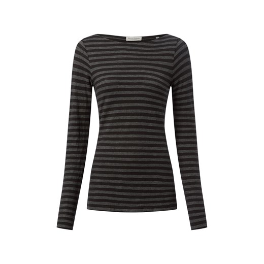 Marc O'Polo Damska koszulka z długim rękawem Kobiety Bawełna antracytowy w paski ze sklepu vangraaf w kategorii Bluzki damskie - zdjęcie 187363028