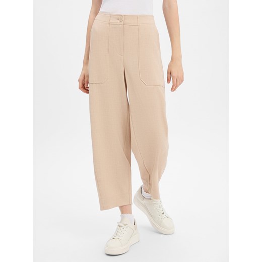 Opus Spodnie culottes - Myha fresh Kobiety beżowy marmurkowy ze sklepu vangraaf w kategorii Spodnie damskie - zdjęcie 187363049