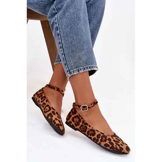 Baleriny Z Paseczkiem I Klamrą Panterka Janelor ze sklepu ZAZOO w kategorii Balerinki - zdjęcie 187363168