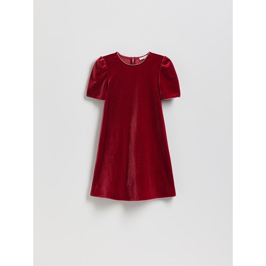 Reserved - Welurowa sukienka - czerwony ze sklepu Reserved w kategorii Sukienki - zdjęcie 187363555