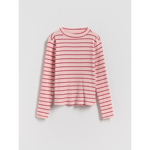 Reserved - Koszulka w paski - czerwony ze sklepu Reserved w kategorii Bluzki dziewczęce - zdjęcie 187363599