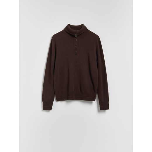 Reserved - Wełniany sweter z domieszką kaszmiru - brązowy ze sklepu Reserved w kategorii Swetry męskie - zdjęcie 187363677