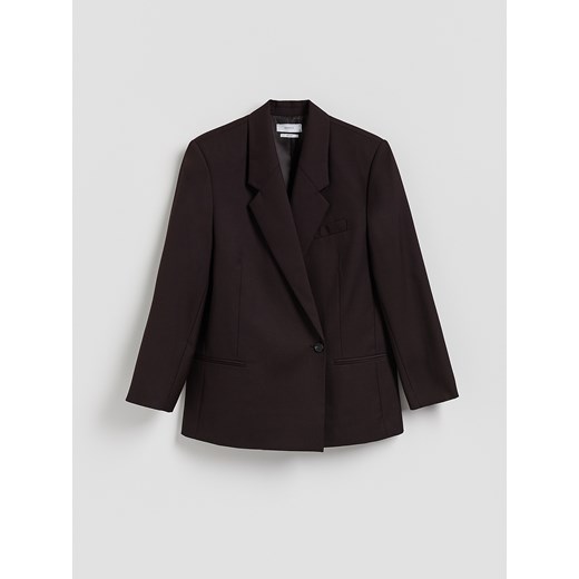 Reserved - Marynarka z wełną - bordowy ze sklepu Reserved w kategorii Marynarki damskie - zdjęcie 187363799