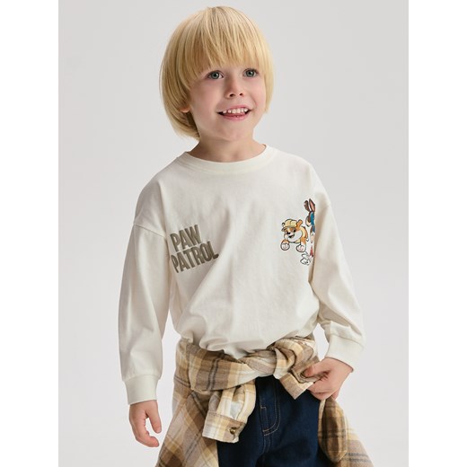 Reserved - Longsleeve Psi Patrol - złamana biel ze sklepu Reserved w kategorii T-shirty chłopięce - zdjęcie 187363849