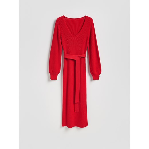 Reserved - Sukienka z wełną - czerwony ze sklepu Reserved w kategorii Sukienki - zdjęcie 187363879