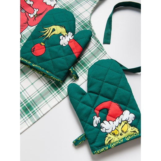 Reserved - Świateczny fartuch Grinch - ciemnozielony ze sklepu Reserved w kategorii Fartuchy kuchenne - zdjęcie 187364009