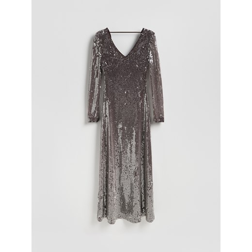 Reserved - Cekinowa sukienka maxi - beżowy ze sklepu Reserved w kategorii Sukienki - zdjęcie 187364038