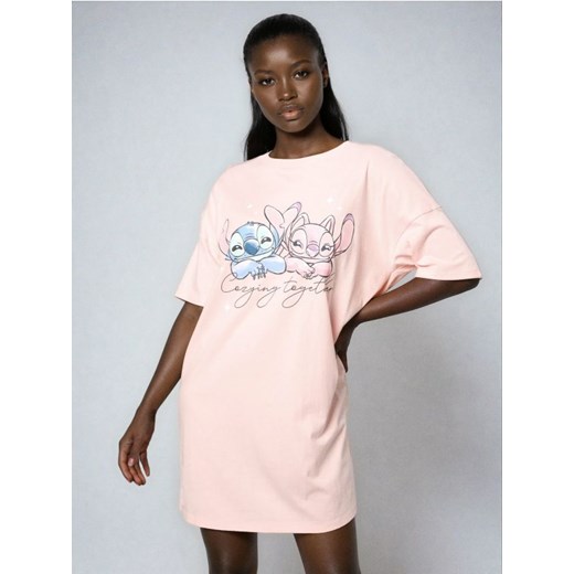 Sinsay - Bawełniana piżama dwuczęściowa Stitch - różowy ze sklepu Sinsay w kategorii Piżamy damskie - zdjęcie 187364616