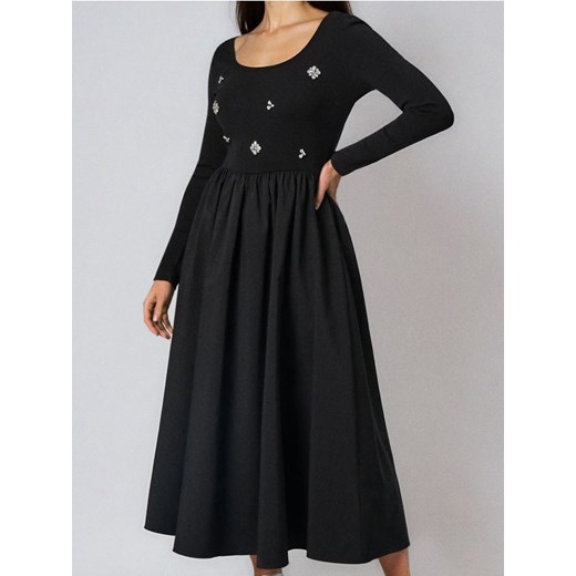 Sinsay - Sukienka maxi z ozdobnymi cyrkoniami - czarny ze sklepu Sinsay w kategorii Sukienki - zdjęcie 187364675