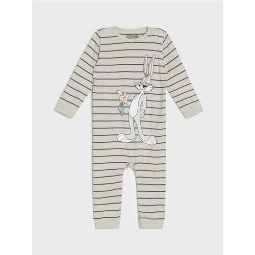 Sinsay - Bawełniany pajacyk Looney Tunes - szary ze sklepu Sinsay w kategorii Pajacyki - zdjęcie 187364698