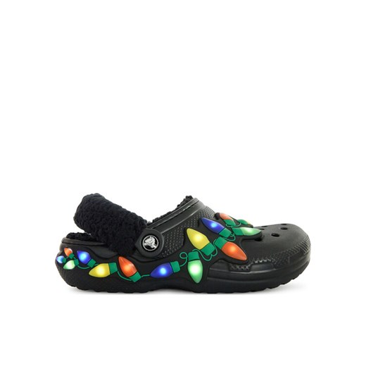 Klapki Crocs Classic Lined Holiday Lights Clog 212054 Czarny ze sklepu eobuwie.pl w kategorii Klapki damskie - zdjęcie 187364757