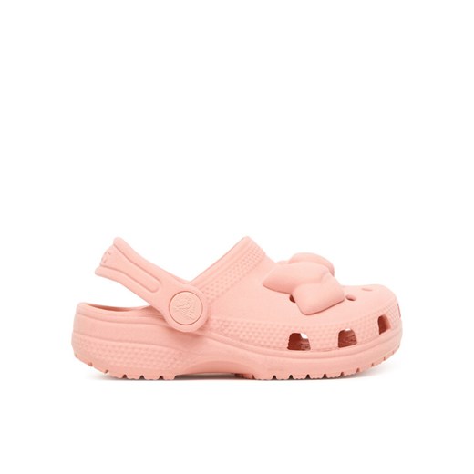 Crocs Klapki Toddler Classic Velvet Bow Clog 211887 Różowy ze sklepu MODIVO w kategorii Klapki dziecięce - zdjęcie 187365217